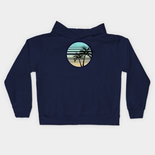 Synthwave - Vaporwave - California - Florida - 80s - Blue & Yellow Kids Hoodie